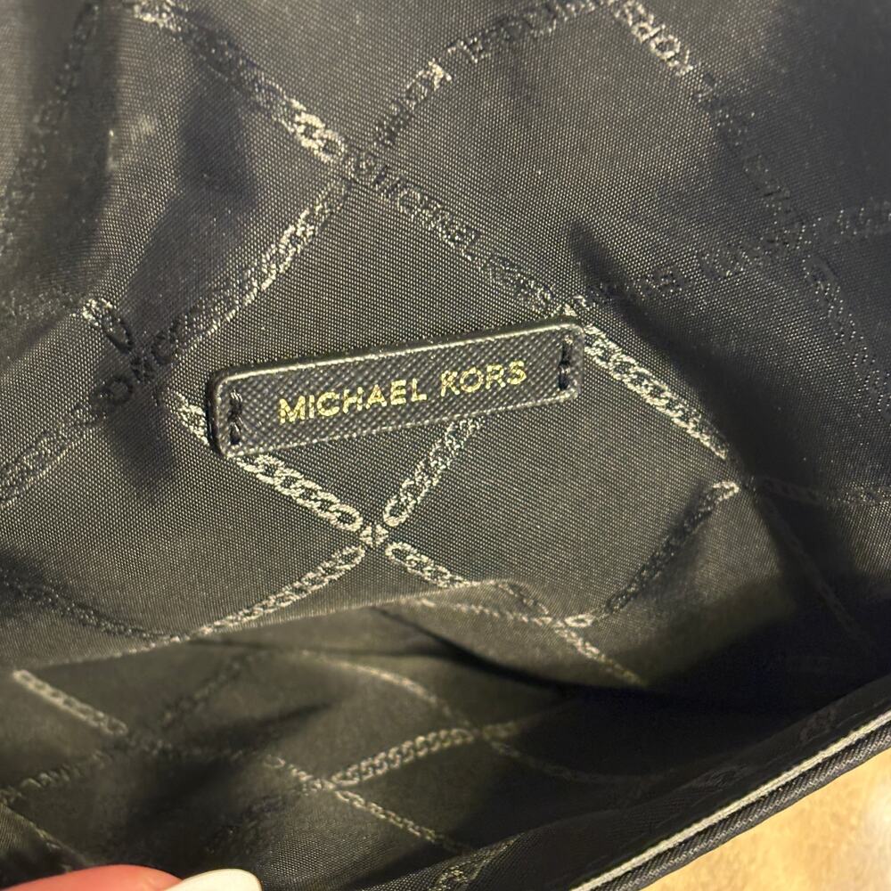 Michael Kors Wristlet Black Nylon Snap Envelope Pouch Purse Clutch - Picture 8 of 8